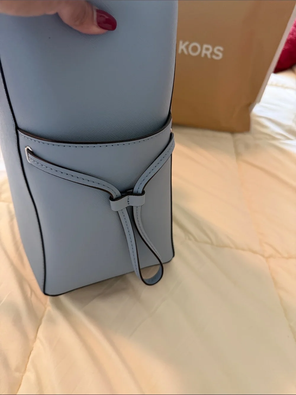 Michael Kors Light Blue Saffiano Leather Tote - Picture 6 of 7
